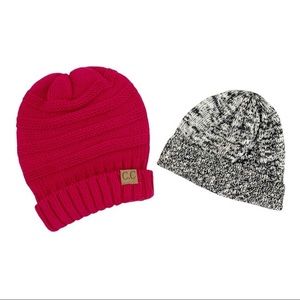 C.C & Gap Winter Beanies Bundle Pink Black
